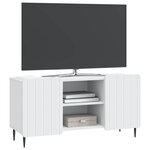 vidaXL Meuble TV Blanc 102 x 34 5 x 52 cm Bois d'ingénierie