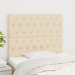 vidaXL Têtes de lit 2 Pièces Crème 100x7x78/88 cm Tissu