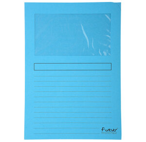 Paquet 100 Chemise à fenêtre FOREVER Bleu Clair EXACOMPTA