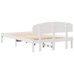 vidaXL Cadre de lit avec tête de lit blanc 135x190 cm en bois massif de pin