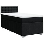 vidaXL Sommier à lattes de lit avec matelas Noir 100x200 cm Tissu