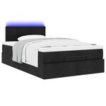 vidaXL Lit ottoman avec matelas et LED noir 120x190 cm tissu