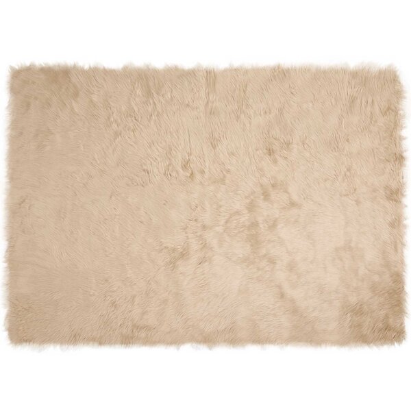 vidaXL Tapis en fausse Tafalla Beige 140 x 200 cm Polyester