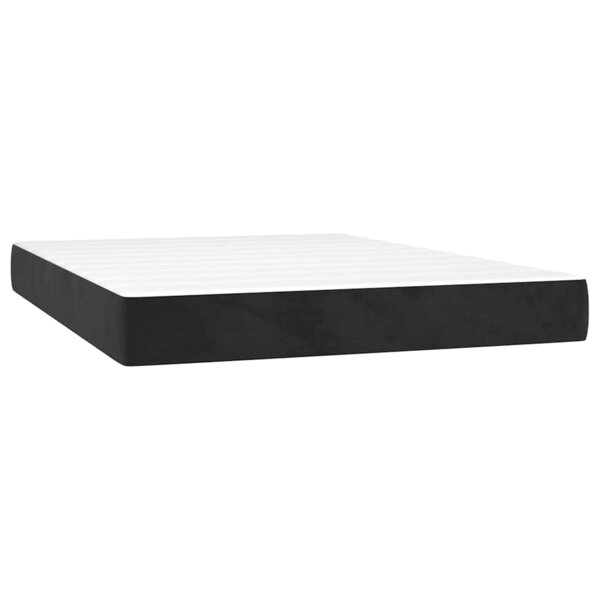 vidaXL Matelas de lit à ressorts ensachés fermeté moyenne noir 140x220x20 cm velours