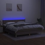 vidaXL Sommier à lattes de lit avec matelas LED Taupe 160x200 cm Tissu