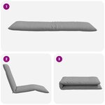 vidaXL Chaise longue pliante gris 175x54x8 5 cm tissu oxford
