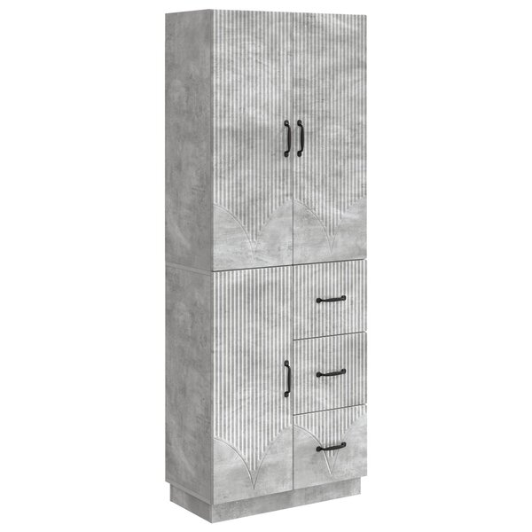 vidaXL Ensemble de Meubles 2 Pièces Gris béton Bois d'ingénierie