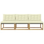vidaXL Sofa de milieu extérieur Bois d'acacia massif et Textilène
