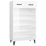 vidaXL Armoire à chaussures Blanc brillant 60x35x105cm Bois ingénierie