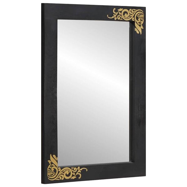 vidaXL Miroir de salle de bain Noir et argent 70 x 50 x 2 5 cm
