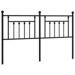 vidaXL Tête de lit de remplacement métal noir 180 cm
