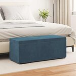 vidaXL Tabouret Bleu 101 x 41 x 40 cm Velours et Bois Composite