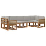 vidaXL Ensemble de canapés d'extérieur 7 pc Naturel et gris clair