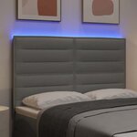vidaXL Tête de lit LED avec tête de lit Gris clair 144 cm Polyester