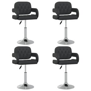 vidaXL Chaises pivotantes à manger lot de 4 Noir Similicuir