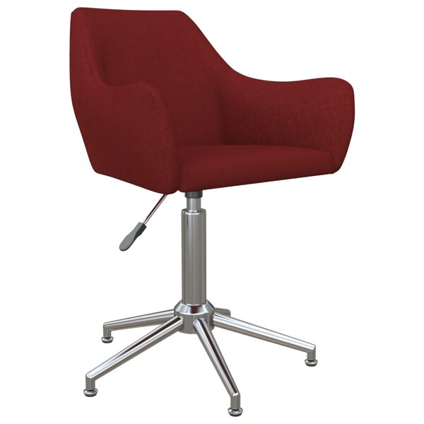 vidaXL Chaise pivotante de salle à manger Rouge bordeaux Tissu