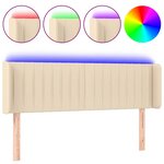 vidaXL Tête de lit à LED Crème 147x16x78/88 cm Tissu