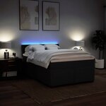 vidaXL Sommier à lattes de lit avec matelas Noir 160x200 cm Tissu
