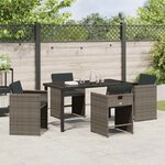 vidaXL Ensemble de salle à manger pour jardin 5 Pièces Gris Poly rotin