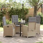 vidaXL Ensemble de salle à manger pour jardin 5 Pièces Beige polyrotin