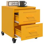 vidaXL Table de chevet jaune moutarde 36x39x43 5 cm acier