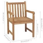 vidaXL Chaises de jardin lot de 2 et coussins gris Bois de teck massif