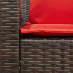 vidaXL Canapé de jardin avec coussins marron résine tressée