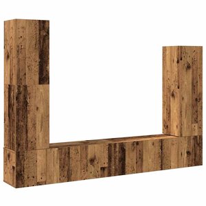 vidaXL Ensemble de meuble TV mural 4 Pièces vieux bois bois d'ingénierie