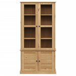 vidaXL Vitrine en verre VIGO 85x35x170 cm bois massif de pin