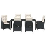 vidaXL Ensemble de salle à manger pour jardin 7 Pièces Noir polyrotin