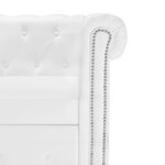 vidaXL Canapé Chesterfield en forme de L cuir synthétique blanc