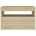 vidaXL Tables de chevet à LED 2 Pièces Chêne sonoma 60x35x40 cm