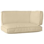 vidaXL Set de coussins de palette 3 Pièces Beige 120 x 80 x 12 cm