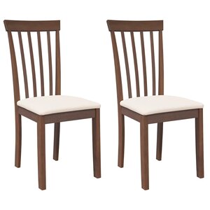 vidaXL Chaises à manger coussins 2 Pièces marron bois massif caoutchouc
