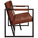 vidaXL Canapé à 3 places Marron Cuir de chèvre véritable