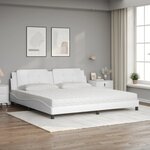 vidaXL Lit avec matelas Zadar blanc 200x200 cm similicuir