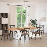 vidaXL Table à manger marron clair bois de chêne massif ovale