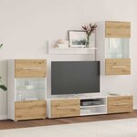 vidaXL Meubles TV et lumière LED 5 Pièces chêne artisanal bois ingénierie