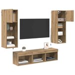 vidaXL Meubles TV muraux 5 Pièces Chêne noir 60 x 30 x 30 cm