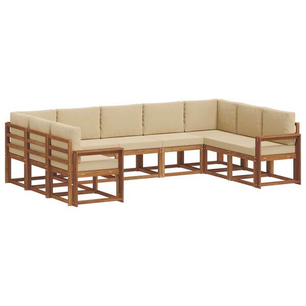 vidaXL Ensemble de canapés d'extérieur 9 pc Naturel et Beige