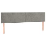 vidaXL Tête de lit à LED Gris clair 200x5x78/88 cm Velours