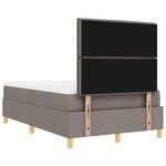 vidaXL Lit à sommier tapissier avec matelas et banc taupe 120x200 cm en tissu