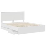 vidaXL Cadre de lit avec tiroir Blanc 160 x 200 cm Bois Ingénierie
