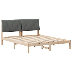 vidaXL Cadre de lit avec tête de lit Marron 150 x 200 cm Pin massif