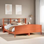 vidaXL Lit bibliothèque sans matelas cire marron 180x200 cm pin massif