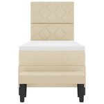 vidaXL Lit à ressorts Crème 80 x 200 cm tissu & Bois d'ingénierie