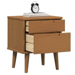 vidaXL Cabinet de chevet Caramel 40 x 35 x 48 cm Pin massif