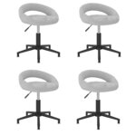 vidaXL Chaises pivotantes à manger lot de 4 gris velours