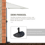 Demi parasol  parasol de balcon 5 entretoises métal polyester 2 69L x 1 38l x 2 36H m crème