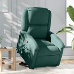 vidaXL Fauteuil inclinable Vert foncé Velours